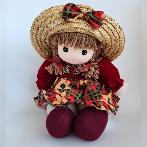 Wind Up Vintage Rag Doll That Plays "It's a small world", Head Moving -WORKING - - Picture 1 of 16